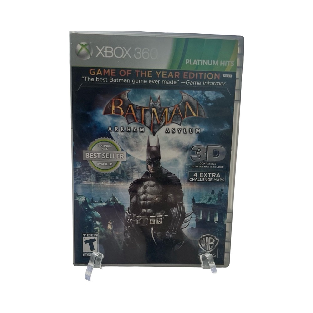 Batman Arkham Asylum Game of the Year‎ Edition Xbox 360 Platinum Hits GOTY 3D T